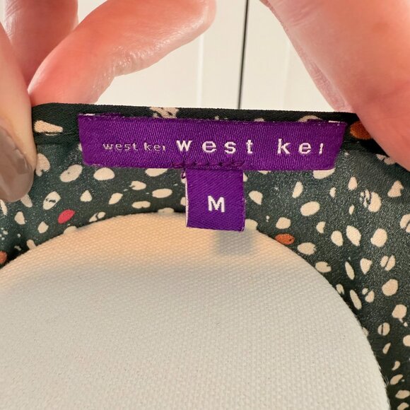West Kei Polka Dot Tie-Front Blouse β Teal Multi, Size M πβ¨ - Picture 8 of 15